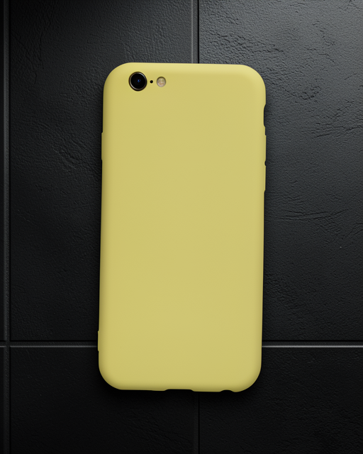 Apple İphone 6 Kılıf Nano İçi Kadife Silikon - Sarı