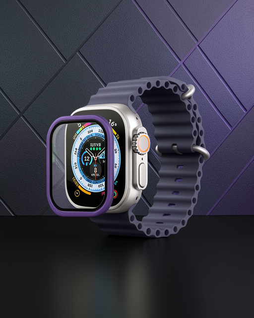 Apple Watch Ultra 49mm Alüminyum Kasa Cam Ekran Koruyucu - Mor