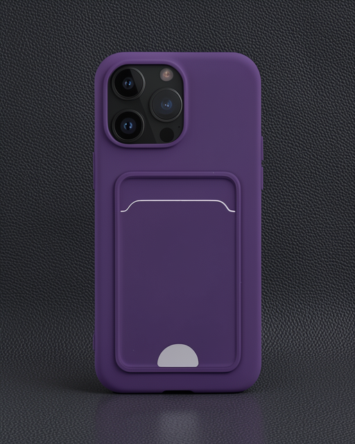 Apple İphone 14 Pro Kılıf Kelvin Kartvizitli Silikon - Derin Mor