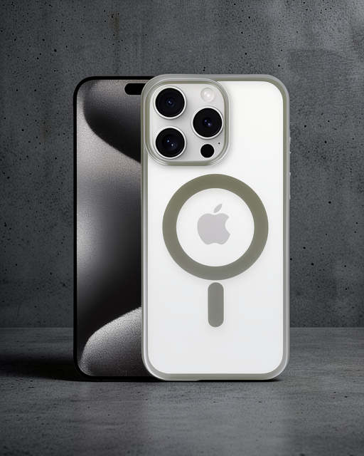 Apple İphone 15 Pro Max Kılıf Erozi Magsafe Kapak - Gri