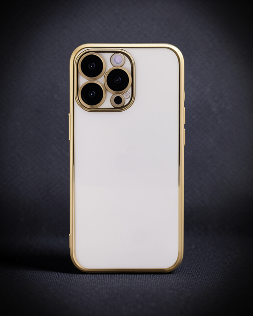Apple İphone 14 Pro Max Kılıf Razer Lensli Silikon - Gold
