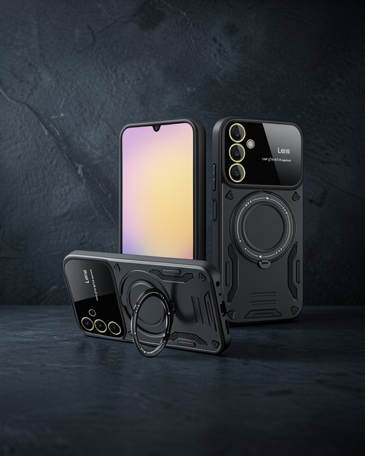 Samsung Galaxy A16 5g Kılıf Joy Lens Standlı Kapak - Siyah