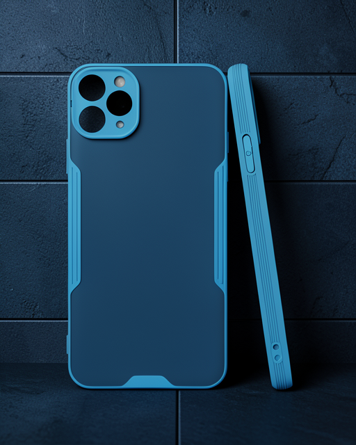Apple İphone 11 Pro Max Kılıf Platin Silikon - Mavi