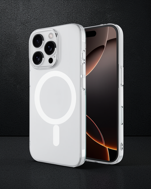 Apple İphone 16 Pro Max Kılıf Magneticsafe Şeffaf Silikon - Şeffaf