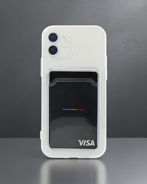 Apple İphone 12 Kılıf Kart Şeffaf Silikon - Şeffaf