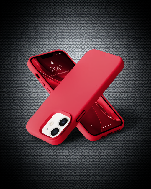Apple İphone 12 Kılıf Nano İçi Kadife Silikon - Kırmızı