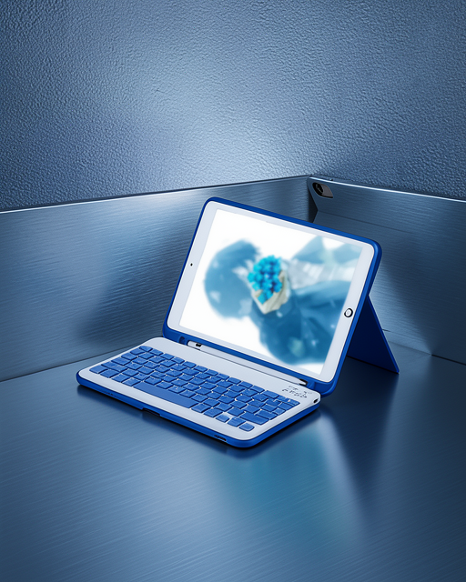 Apple İpad Pro 11 (2024) Kılıf Kc01 Smart Klavyeli Tablet Kılıfı - Açık Mavi