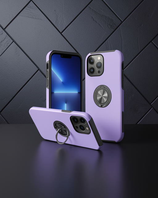 Apple İphone 13 Pro Kılıf Elit Yüzüklü Kapak - Mor