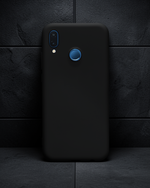 Huawei P20 Lite Kılıf Nano İçi Kadife Silikon - Siyah