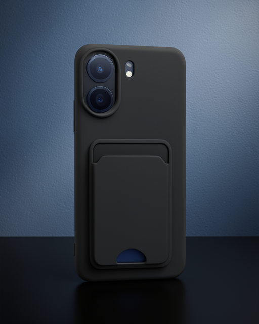 Xiaomi Redmi 13c Kılıf Kelvin Kartvizitli Silikon - Siyah