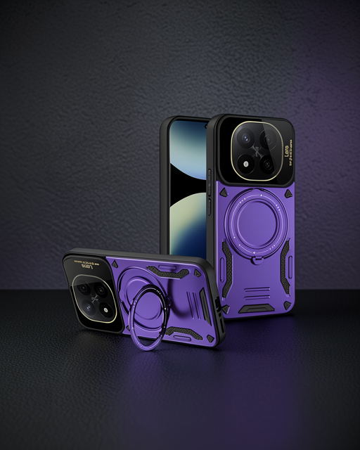 Xiaomi Redmi Note 14 Pro 5g Kılıf Joy Lens Standlı Kapak - Mor