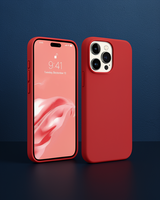 Apple İphone 15 Pro Max Kılıf First Silikon - Kırmızı