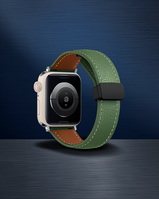Apple Watch 42mm Kr414 Daks Deri Kordon (saat Değildir) - Koyu Yeşil