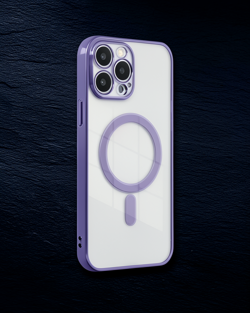 Apple İphone 13 Pro Kılıf Magneticsafe Lazer Silikon - Mor