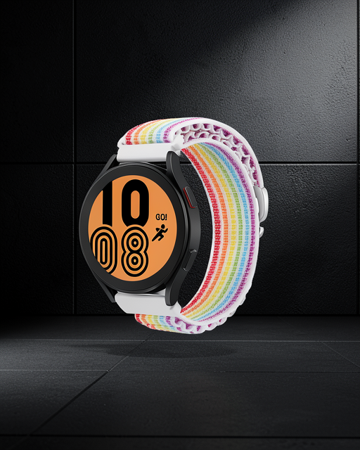 Watch 22mm Kr410 Kumaş Kordon - Gökkuşağı