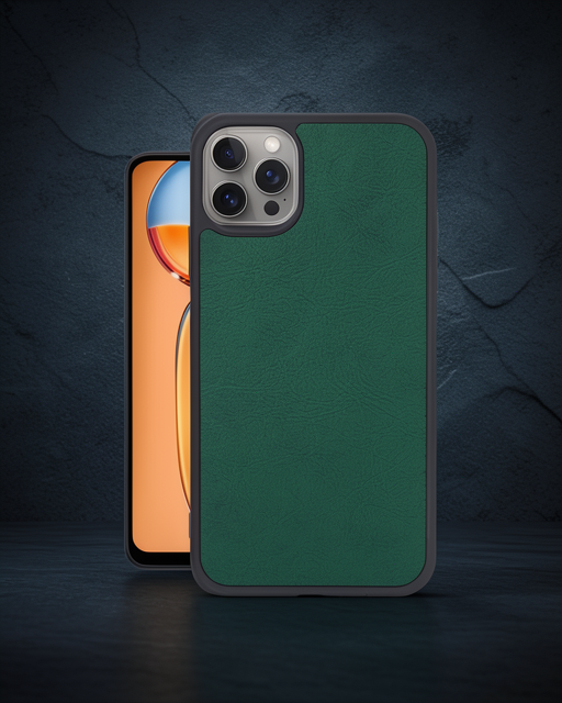 Apple İphone 15 Pro Kılıf Aras Deri Kapak - Koyu Yeşil