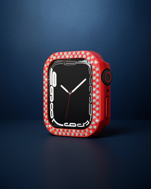 Apple Watch 44mm Taşlı Kasa - Kırmızı