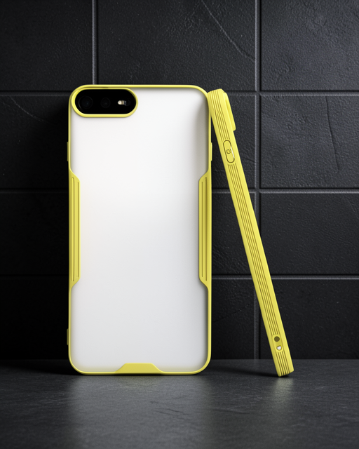 Apple İphone 7 Plus Kılıf Platin Silikon - Sarı