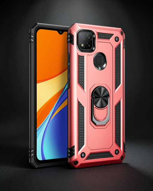 Xiaomi Redmi 9c Kılıf Sofya Yüzüklü Silikon Kapak - Rose