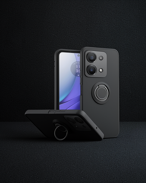 Xiaomi Redmi Note 13 Pro 5g Kılıf Montreal Yüzüklü Silikon Kapak - Siyah