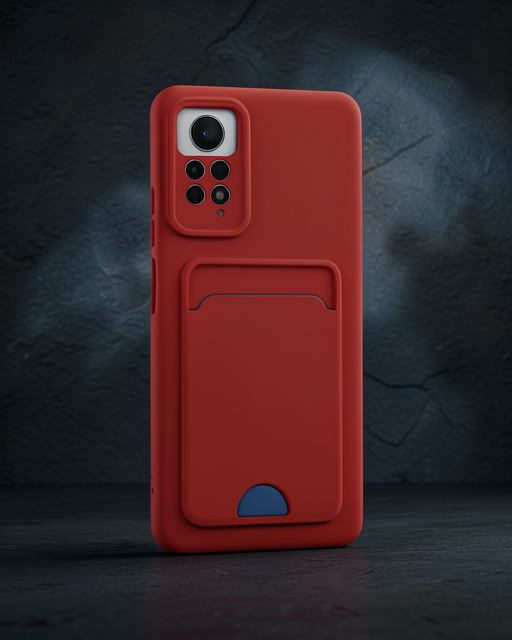 Xiaomi Redmi Note 11 Pro Kılıf Kelvin Kartvizitli Silikon - Kırmızı