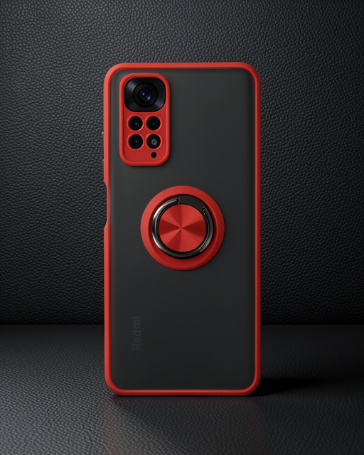 Xiaomi Redmi Note 11 Kılıf Montreal Yüzüklü Silikon Kapak - Kırmızı