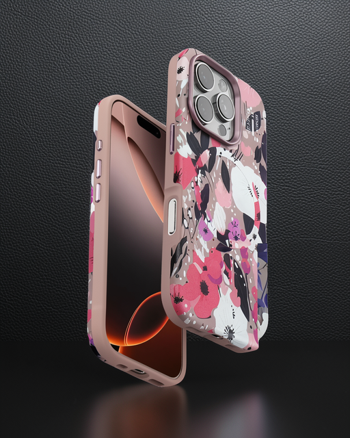 Onegif Apple İphone 16 Pro Flower Series Magsafe Kapak - Pembe