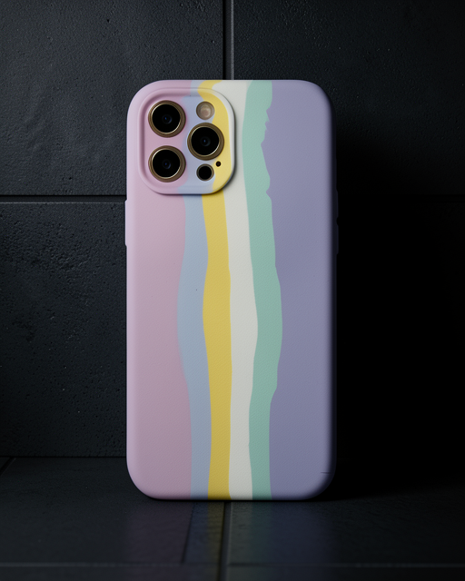 Apple İphone 12 Pro Max Kılıf Ebruli Lansman Silikon - Pembe-lila