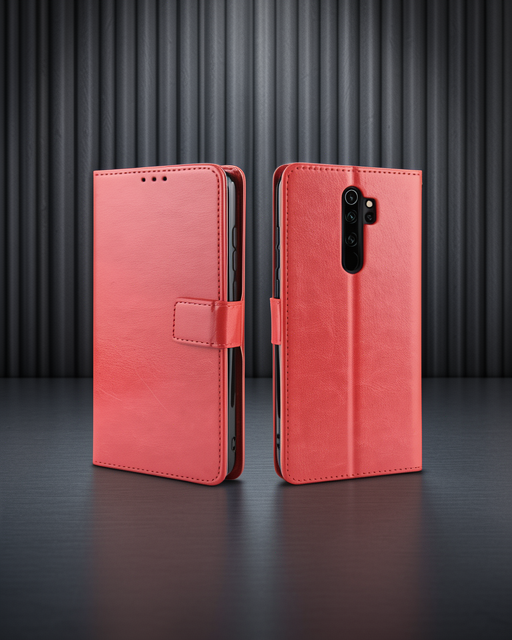 Xiaomi Redmi Note 8 Pro Kılıf Trend S Plus Kapaklı Kılıf - Kırmızı