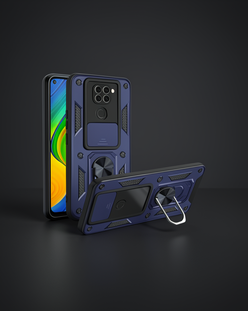 Xiaomi Redmi Note 9 4g Kılıf Pars Lens Yüzüklü Silikon - Lacivert