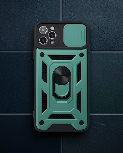 Apple İphone 11 Pro Kılıf Pars Lens Yüzüklü Silikon - Yeşil