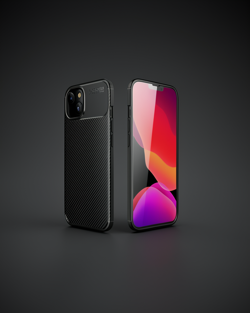 Apple İphone 15 Kılıf Auto Focus Karbon Kapak - Siyah