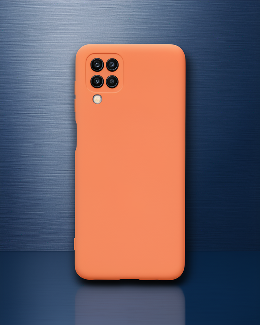 Samsung Galaxy A12 Kılıf Nano İçi Kadife Silikon - Turuncu