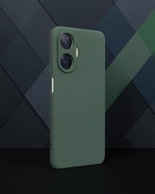 Realme C55 Kılıf Nano İçi Kadife Silikon - Koyu Yeşil