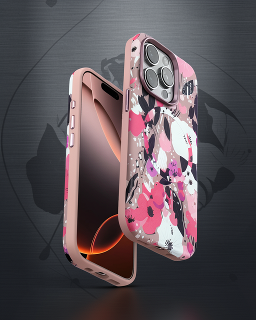Onegif Apple İphone 15 Pro Max Flower Series Magsafe Kapak - Pembe