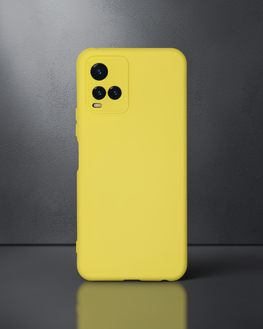 Vivo Y21s Kılıf Nano İçi Kadife Silikon - Sarı