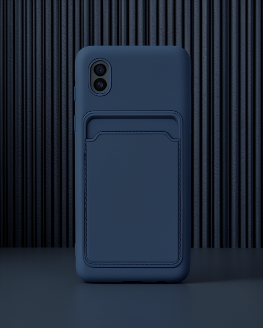 Samsung Galaxy A01 Core Kılıf Kelvin Kartvizitli Silikon - Lacivert