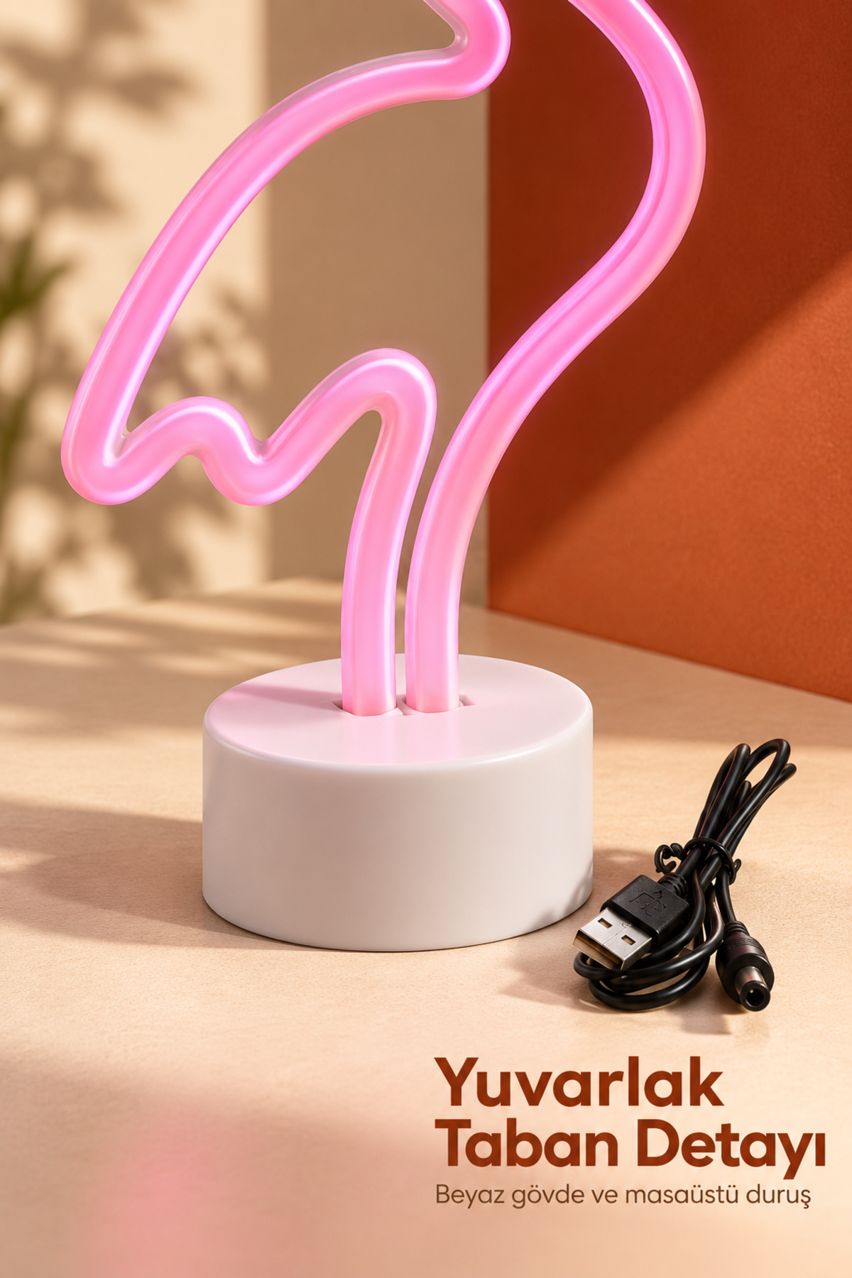 Flamingo LED Lamba Pembe Işıklı USB ve Pilli