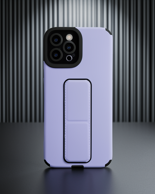Apple İphone 12 Pro Max Kılıf Mega Standlı Silikon - Lila