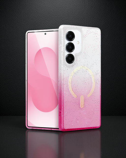 Samsung Galaxy S25 Plus Pummel Shiny Magsafe Kapak - Pembe