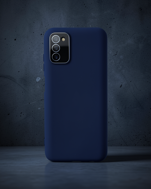Samsung Galaxy A03s Kılıf Lansman Glass Kapak - Lacivert