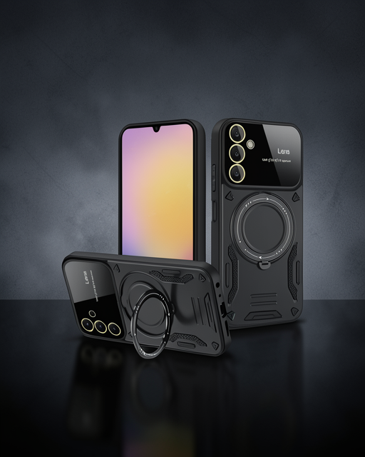 Samsung Galaxy A26 Kılıf Joy Lens Standlı Kapak - Siyah