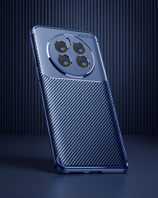 Realme 12 Pro Plus Kılıf Auto Focus Karbon Kapak - Lacivert