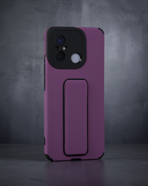 Xiaomi Redmi 12c Kılıf Mega Standlı Silikon - Mor
