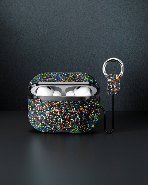 Onegif Apple Airpods 2 (2.nesil) Bright Simli Airpods Kapak - Siyah