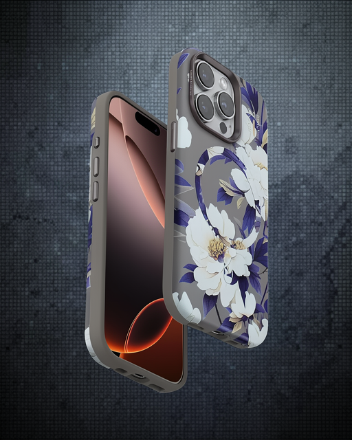 Onegif Apple İphone 15 Pro Flower Series Magsafe Kapak - Gri