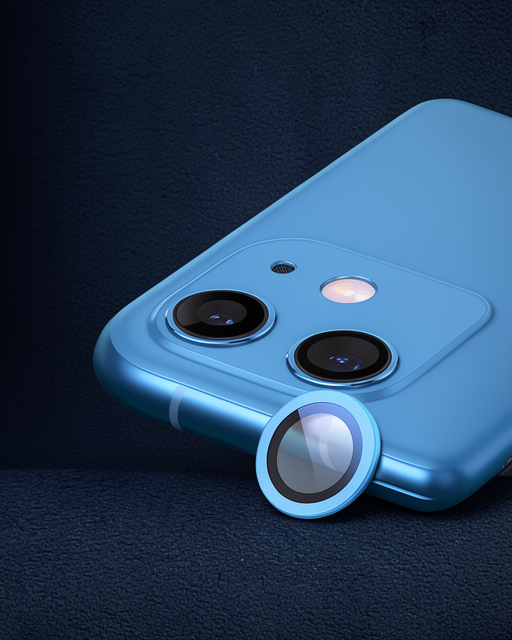 Apple İphone 12 Mini Raze Metal Kamera Lens - Mavi