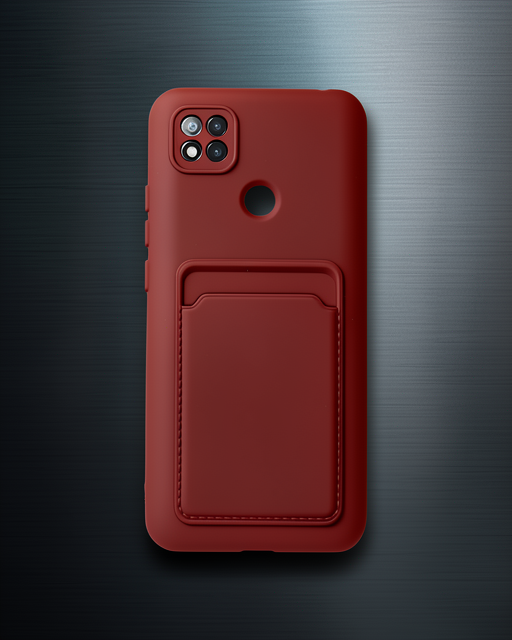 Xiaomi Redmi 9c Kılıf Kelvin Kartvizitli Silikon - Bordo