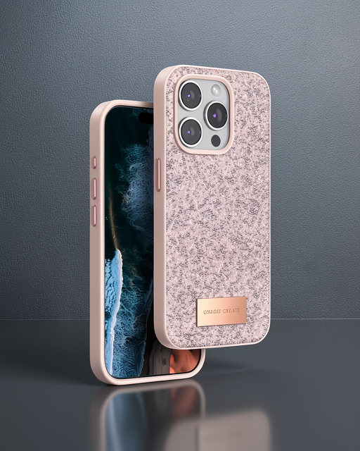 Onegif Apple İphone 14 Pro Bright Simli Kapak - Pembe