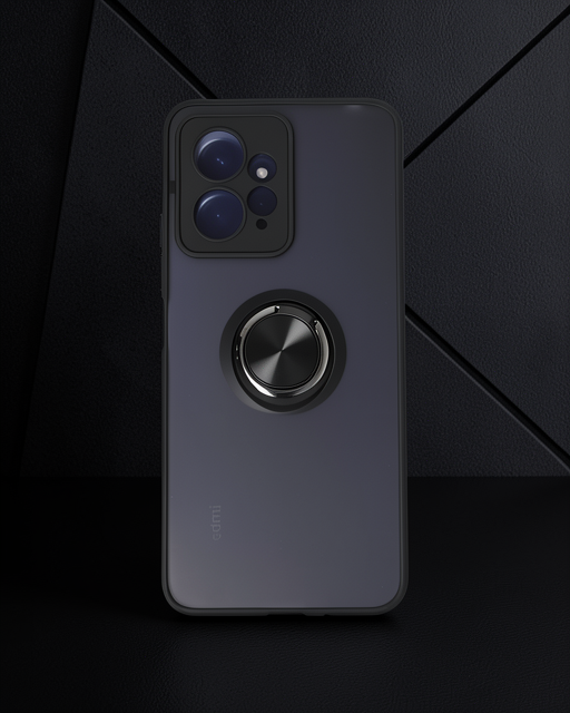 Xiaomi Redmi Note 12 4g Kılıf Montreal Yüzüklü Silikon Kapak - Siyah
